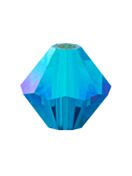 Bicono Perla di vetro sfaccettata 5mm Capri Blue AB 2x