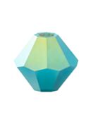 Bicono Perla di vetro sfaccettata 5mm Turquoise AB 2x