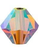 Bicono Perla di vetro sfaccettata 6mm Topaz AB 2x