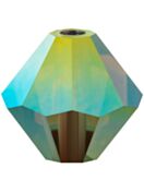 Bicono Perla di vetro sfaccettata 6mm Smoked Topaz AB 2x