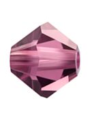 Bicono Perla di vetro sfaccettata 6mm Amethyst