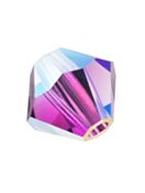 Bicono Perla di vetro sfaccettata 6mm Amethyst AB 2x