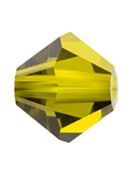 Bicono Perla di vetro sfaccettata 6mm Olivine
