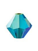 Bicono Perla di vetro sfaccettata 6mm Indicolite AB 2x