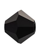 Bicono Perla di vetro sfaccettata 10mm Jet