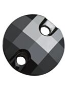 Chessboard Circle pietre da cucire 2 fori 14mm Jet