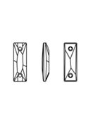 Maxima Slim Baguette pietre da cucire 2 fori 18x6mm Jet