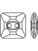 Square Crystal Square bottone strass 10mm Crystal Satin