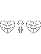 Heart bottone strass 2 foro 14x12mm Crystal Satin