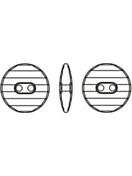 Curved Round bottone strass 2 foro 10mm Crystal