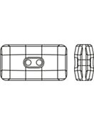 Chessboard Round bottone strass 2 foro 21x11mm Crystal Golden Shadow