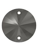 Rivoli pietre strass da cucire piatto 2 foro 8mm Jet Hematite