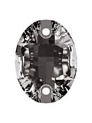 Oval pietre strass da cucire piatto 2 foro 10x7mm Black Diamond
