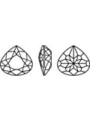 Wide Pear 11x10mm Crystal Silver Shade