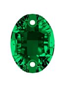 Oval pietre strass da cucire piatto 2 foro 14x10mm Emerald