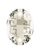 Oval pietre strass da cucire piatto 2 foro 16x11mm Crystal Moonlight