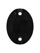 Oval pietre strass da cucire piatto 2 foro 18x13mm Jet