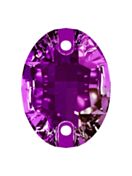 Oval pietre strass da cucire piatto 2 foro 18x13mm Amethyst