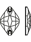 Lemon pietre strass da cucire piatto 2 foro 14x9mm Crystal Golden Shadow