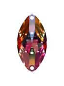 Navette pietre strass da cucire piatto 2 foro 12x6mm Crystal Vitrail Medium