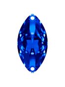 Navette pietre strass da cucire piatto 2 foro 18x9mm Capri Blue