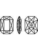 Octagon 18x13mm Crystal Silver Patina