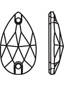 Pearshape pietre strass da cucire piatto 2 foro 18x10.5mm Crystal Vitrail Light