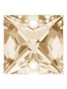 Square pietre strass da cucire piatto 2 foro 12mm Crystal Golden Shadow