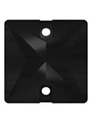 Square pietre strass da cucire piatto 2 foro 14mm Jet