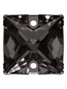 Square pietre strass da cucire piatto 2 foro 16mm Black Diamond