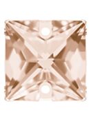Square pietre strass da cucire piatto 2 foro 16mm Light Peach