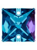 Square pietre strass da cucire piatto 2 foro 16mm Dark Aquamarine