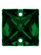 Square pietre strass da cucire piatto 2 foro 16mm Emerald
