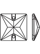 Square pietre strass da cucire piatto 2 foro 22mm Crystal Light Grey Delite