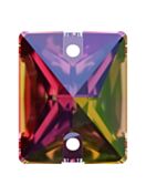 Baguette pietre strass da cucire piatto 2 foro 10x8mm Crystal Vitrail Medium