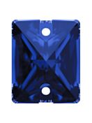 Baguette pietre strass da cucire piatto 2 foro 10x8mm Sapphire