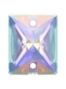 Baguette pietre strass da cucire piatto 2 foro 14x10mm Crystal AB