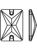 Baguette pietre strass da cucire piatto 2 foro 14x10mm Crystal Bermuda Blue