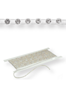 Gallon strass in platica ss13 (4,1mm) spazio grande 17 rows, Crystal AB F (C00030AB), Transparent pl