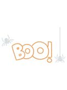 Halloween Cartina Strass Termoadesivo "Boo" 148x147mm