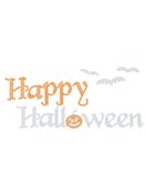 Halloween Cartina Strass Termoadesivo "Happy Halloween" 160x71mm