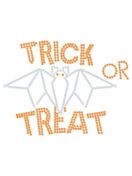 Halloween Cartina Strass Termoadesivo "Trick or Treat" 168x127mm