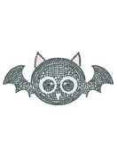 Halloween Cartina Strass Termoadesivo "Bat 2" 157x75mm