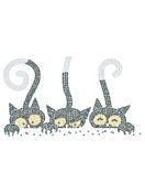 Halloween Cartina Strass Termoadesivo "Cats" 251x146mm