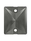 Baguette pietre strass da cucire piatto 2 foro 18x13mm Jet Hematite