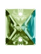 Baguette pietre strass da cucire piatto 2 foro 18x13mm Peridot