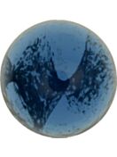 Glass Cabochon Tondo 6mm blue white marbled