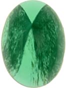 Glass Cabochon Ovale 6x4mm green white marbled
