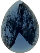 Glass Cabochon Goccia 8x6mm blue white marbled