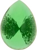 Glass Cabochon Goccia 8x6mm green white marbled